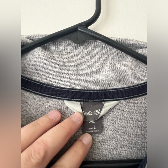 Eddie Bauer Men’s Convector Snap Mock Sweater Large Gray - Picture 5 of 5